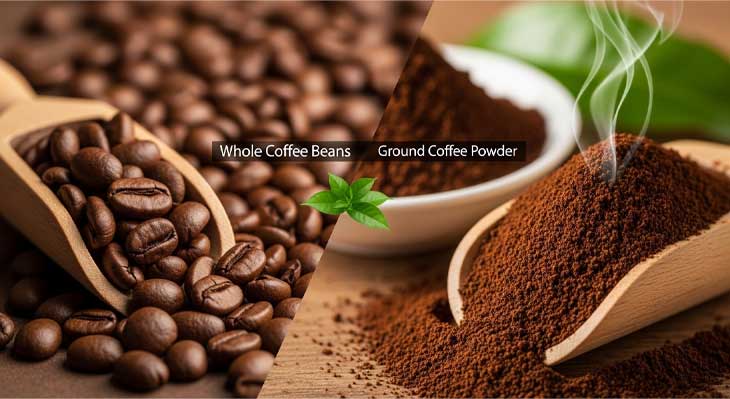 تفاوت دانه قهوه و پودر قهوه آسیاب شده